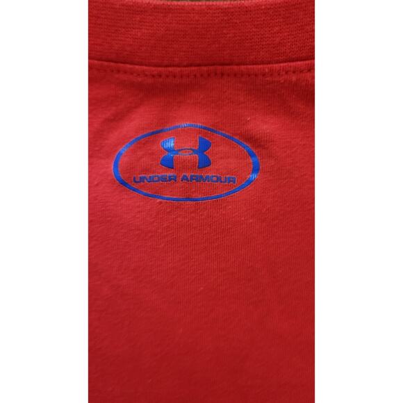 Under Armour Red HeatGear Loose Fit T-Shirt YXL Lightweight Activewear For Youth - Picture 4 of 8